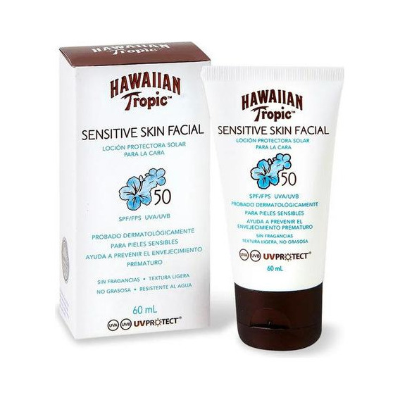 Protector Solar Hawaiian Tropic Sensitive Skin Facial Fps50