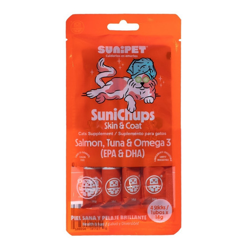 Snacks Para Gatos Sunichups Skin & Coat (salmon Y Atun)