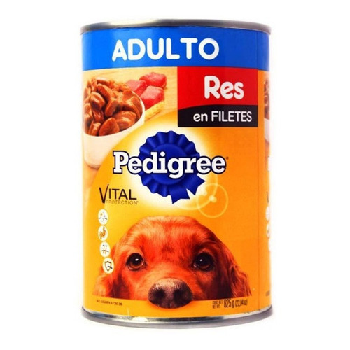 12 Latas De Pedigree Res ( Molida) 625 Grs C/u Perro Adulto