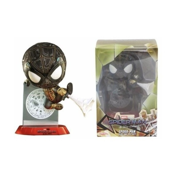Spider-man No Way Home - Traje Negro 10cm Cosbaby Hot Toys