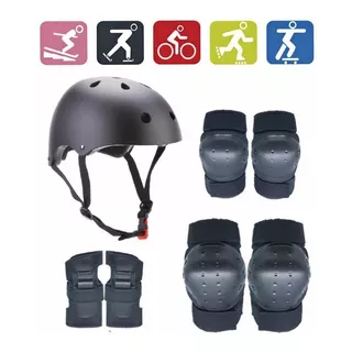 Set Protecciones Casco Bicicleta Skate Scooter Patin Talla M