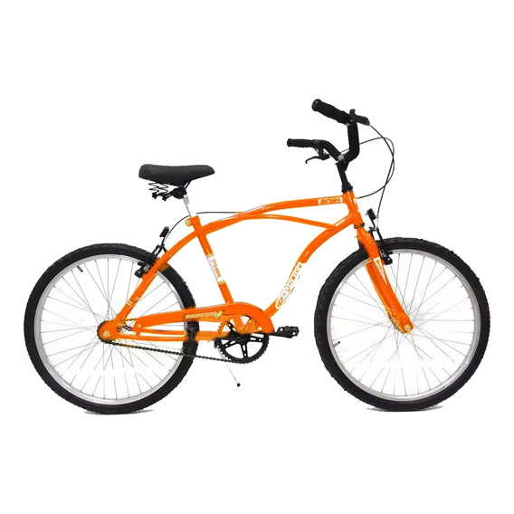 Bicicleta Playera Rodado 24 Kelinbike Con Frenos V-brakes Cuadro Acero Color Naranja Con Pie De Apoyo