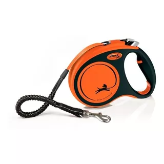 Correa Retráctil Flexi Extreme S 5m Perros Hasta 20kg Color Naranja Y Negro