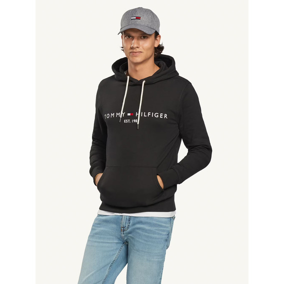 Poleron Wcc Hoodie Logo Negro Hombre Tommy Hilfiger M2