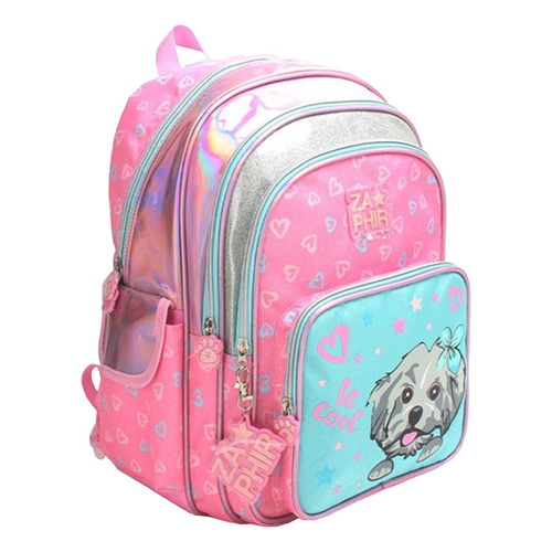 Mochila Premium, Zaphir, 16 Pulgadas, Espalda Perrito, 12953 Color Rosa Diseño De La Tela Perrito