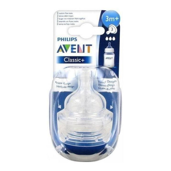  Pack Avent Mamila Tetina Anticolico 3m+ Flujo Medio 