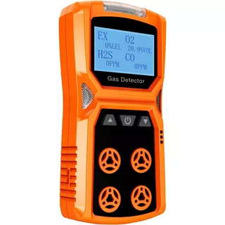 Detector 4 Gases Multigas Coreel Co2 H2s O2 Lel Digital Lcd Color Naranja