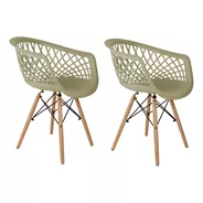 Cadeira De Jantar Empório Tiffany Web, Estrutura De Cor  Fendi, 2 Unidades