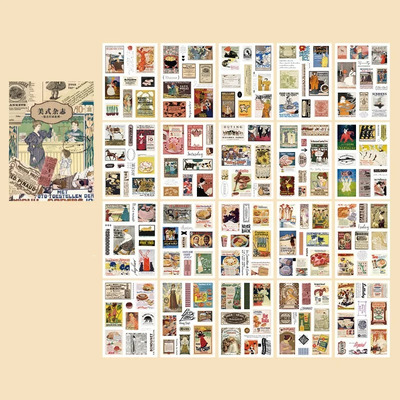 Álbum Stickers Vintage Retro 20 Pág Journaling Scrapbooking