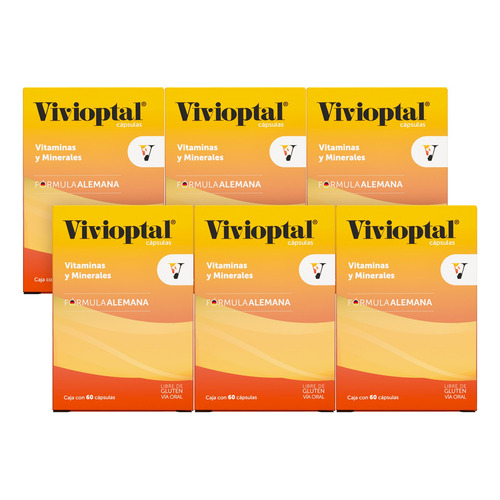 Vivioptal Vitaminas Y Minerales 60 Cápsulas (6 Piezas) Sabor Sin Sabor