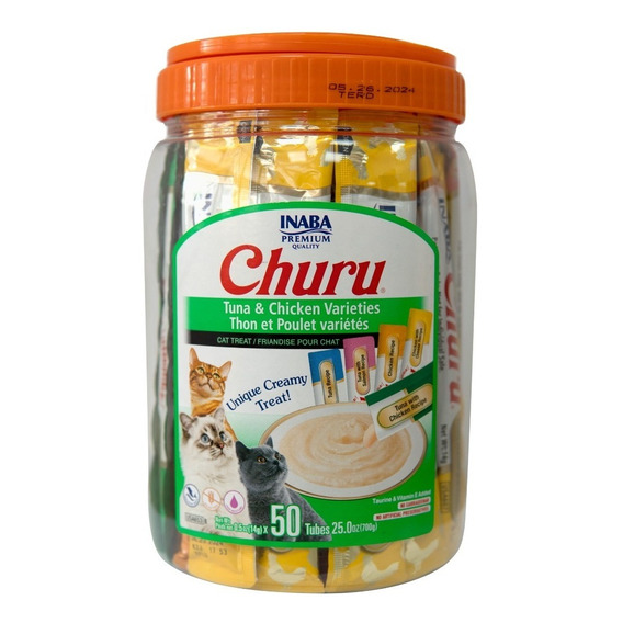 Frasco 50 Churu Snack Variedad Atún Pollo/ Inaba/boxcatchile