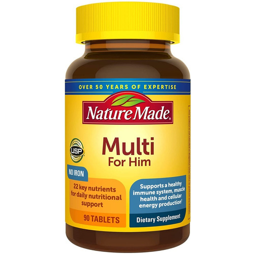 Nature Made Multivitaminas Para Hombres 90 Tabletas Sabor Sin sabor