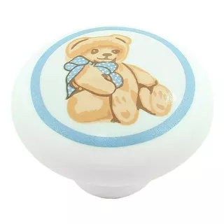 6 Puxador Porcelana Furo Único Gaveta Armário Italy Line Cor Urso