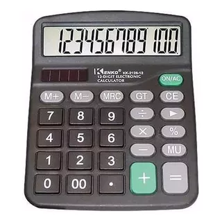 Calculadora De Escritorio Kenko Display Kk-837b De 12 Dígitos, Color Negro