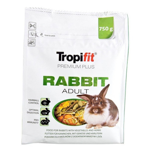 Alimento Para Conejo Adulto Tropifit Premium Plus 750g 