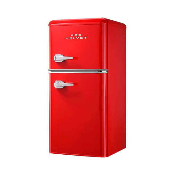 Frigobar 2 Puertas Retro 86l Termostato Ajustable Red Velvet Color Rojo