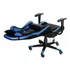 Silla de escritorio Marvo CH-106 Gamer Ergonómica Negra/Azul Tapizado de Cuero Sintético