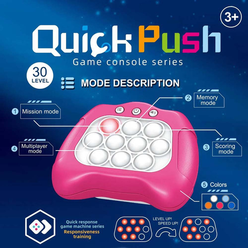 Juguetes de entrenamiento sensorial Popping Quick Push Conso, color rosa