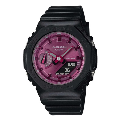 Reloj Casio G-shock Gma-s21 Para Dama Color de la correa Negro Color del bisel Negro Color del fondo Rosa