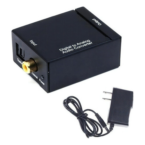 Convertidor De Audio Digital A Analogo Optico Toslink A Rca Color Negro