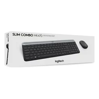 Teclado Logitech + Mouse Mk470 Wirelees Slim Usb Color Del Teclado Negro