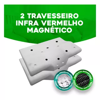 2 Travesseiro Magnético Ivl Alivio Dor Pescoço Ombros Coluna Cor Branco