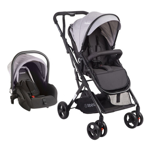 Coche de paseo Bebesit Travel system Vox gris con chasis color negro