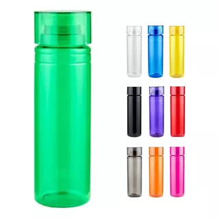 25 Cilindros Plástico Agua 850ml Colores Anfora Botella Agua Color Verde Translúcido