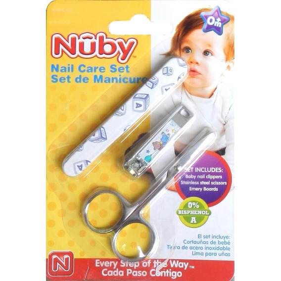 Set De Manicure Para Bebe Nuby Cortauñas Tijera Y Limas Soft