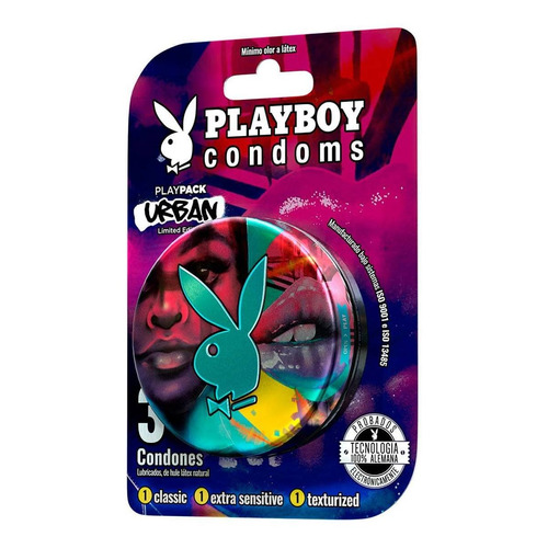 Condones De Látex Playboy Urban 3 Condones