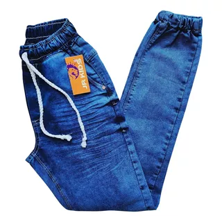 Calça Jeans Jogger Infantil Masculina Com Lycra Tam 10 A 16 