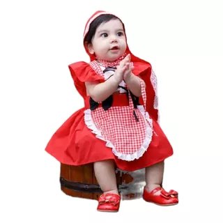 Jardineira Romper Chapeuzinho Vermelho Menina Mesversário