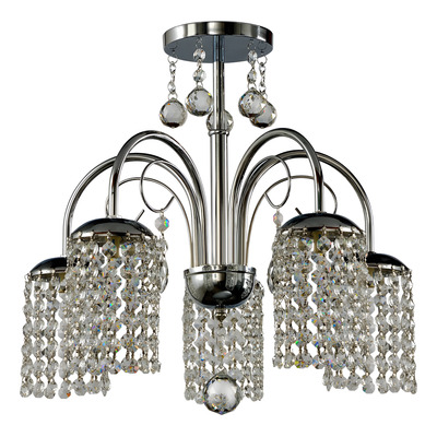 Araña Plafon Cairel Colgante Cromado Lyon 5 Luces Led Sf