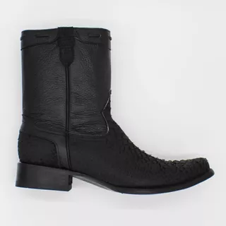 Bota Mod. Dylan En Piel De Pitón Color Negro Para Hombre