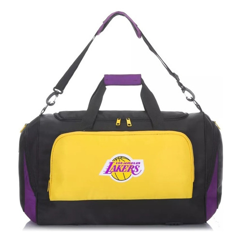 Bolso Basquet Nba Deportivo Urbano Viaje Gym Bolsillo Correa Color Lakers Amarillo Liso