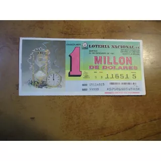 Billete De Lotería Antiguo Época Convertibilidad  (n1)