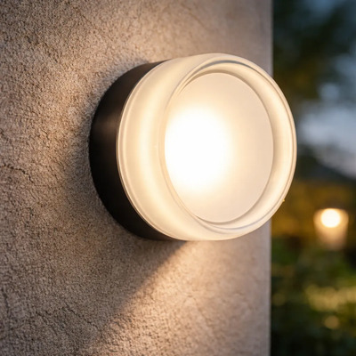 Aplique Exterior West R 10w Led Ngnt 7099 Blanco Dinamico Negro