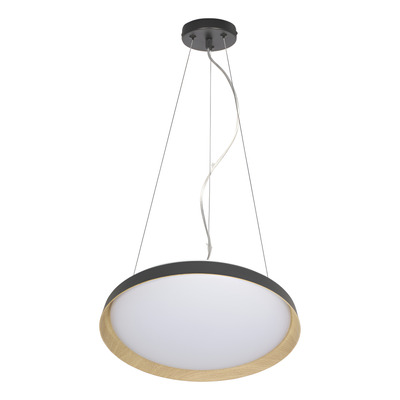 Colgante Led Chester Negro Madera Dinamico 45w Moderno Lk