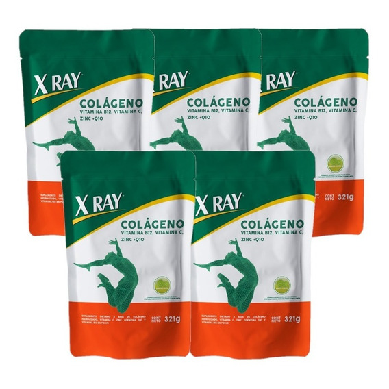 Combo X 5 X Ray Colágeno Vit B12 Vit C Zinc Y Q10 Polvo 321g