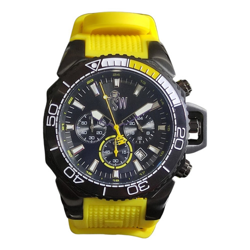 Reloj Technosport Hombre Ts-100-z4 Amarillo Color Del Bisel Negro Color Del Fondo Negro