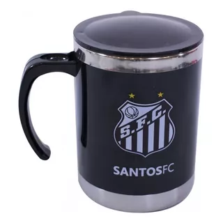 Caneca Térmica Com Tampa Time Santos 450 M Cor Preto Santos Fc