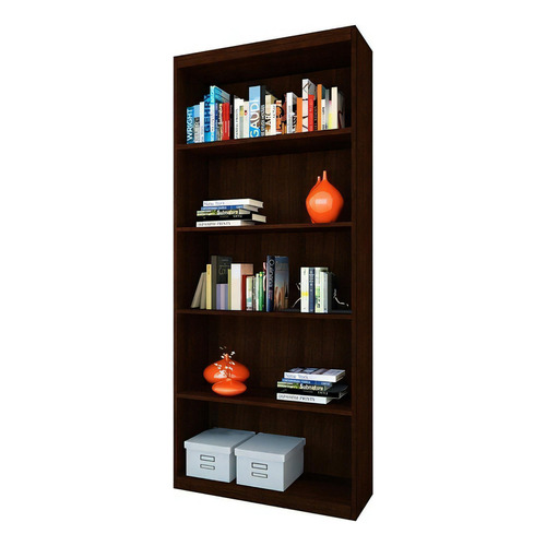 Biblioteca C/ Estantes 0.60 Mts 60x29x181 Mosconi Color Wengue