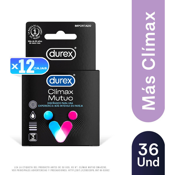 Preservativos Durex Clímax Mutuo - Caja 36 Un