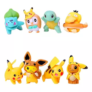 Pokemon Juguete Mini Set 8 Figuras Coleccionables Pikachu 