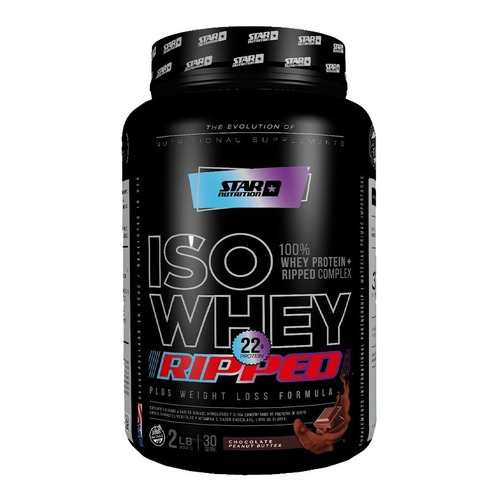 Iso Whey Ripped 2LB Star Nutrition Quemador Sabor Chocolate