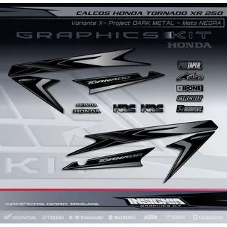 Calcos Honda Tornado- X-project- Dark Metal- Insignia Calcos