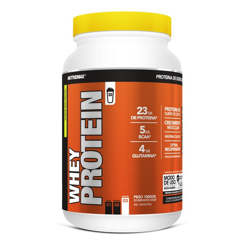 Whey Protein 1000 Gr - Proteína De Suero - Nutremax - Sabor Vainilla