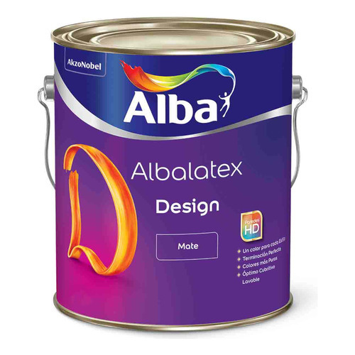 Albalatex Design Pintura Latex Int Colores 1 Lt - Color Gris Cincel