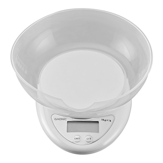 Balanza Digital De Cocina 1gr A 5kg Gadnic Profesional Capacidad máxima 5 kg Color Blanco