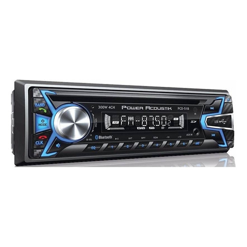 Autoestéreo para auto Power Acoustik PCD-51B con USB, bluetooth y lector de tarjeta SD